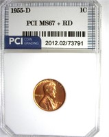 1955-D Cent MS67+ RD LISTS $6500