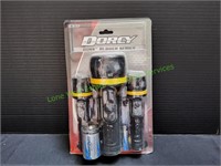 Dory LED Boss Rubber Series Flashlight Set, 3pc