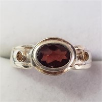 $100 Silver Garnet Ring