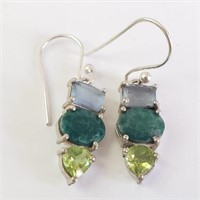 $100 Silver Peridot Gemstone Earrings