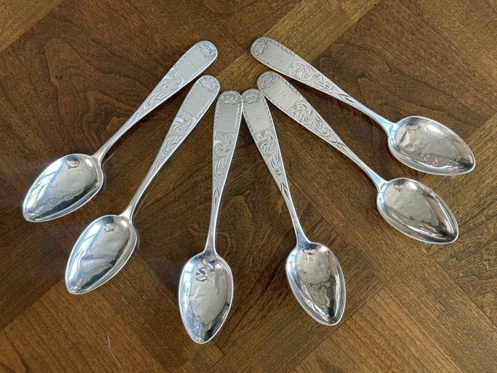 Six Sterling Silver Chs. Bein Spoons