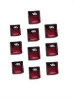 Natural 3mm Square Garnet (aa Grade) 10pc Lot