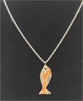 Fish Pendant Carved From Shell
