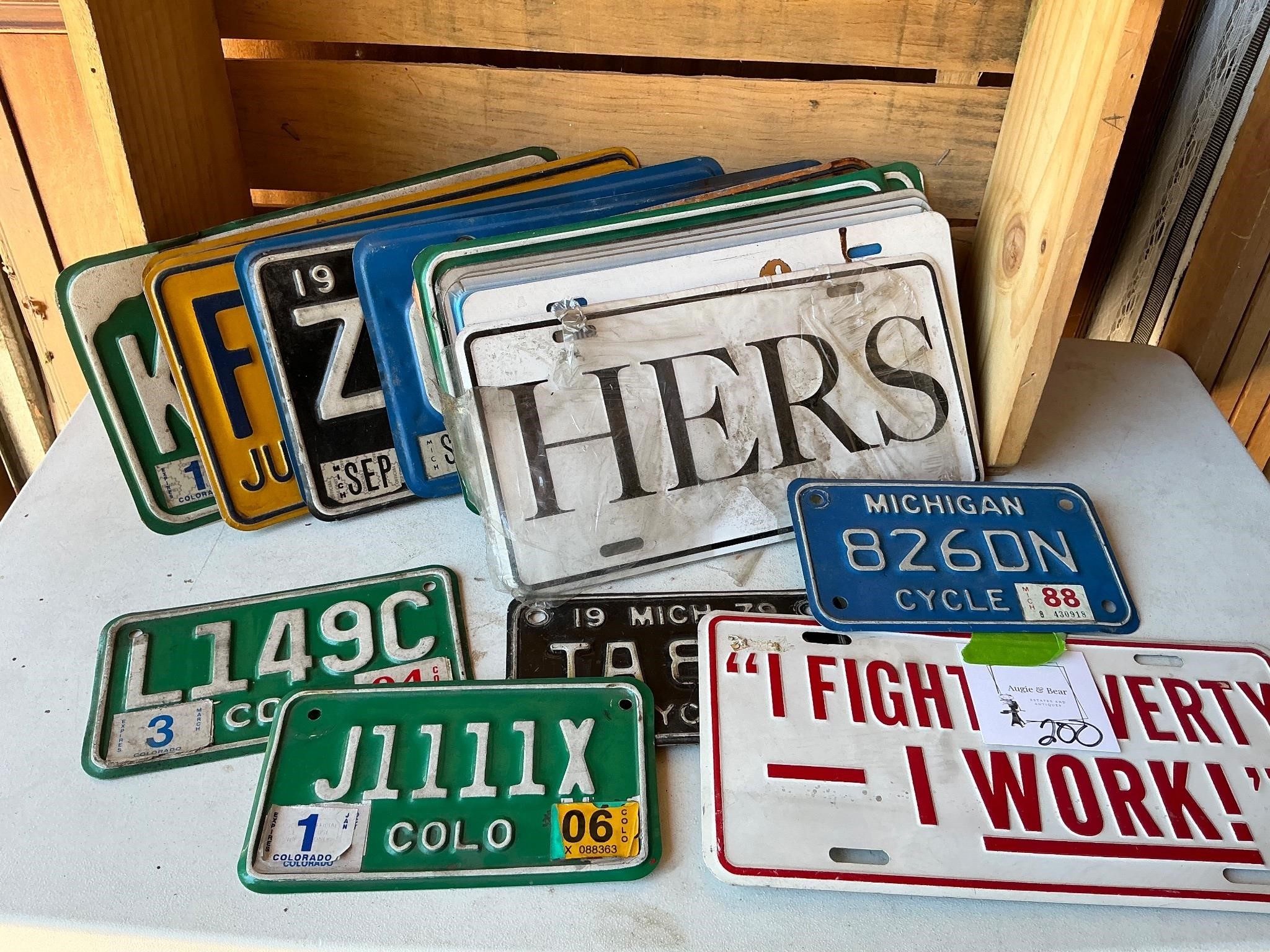 Large lot of Misc License Plates