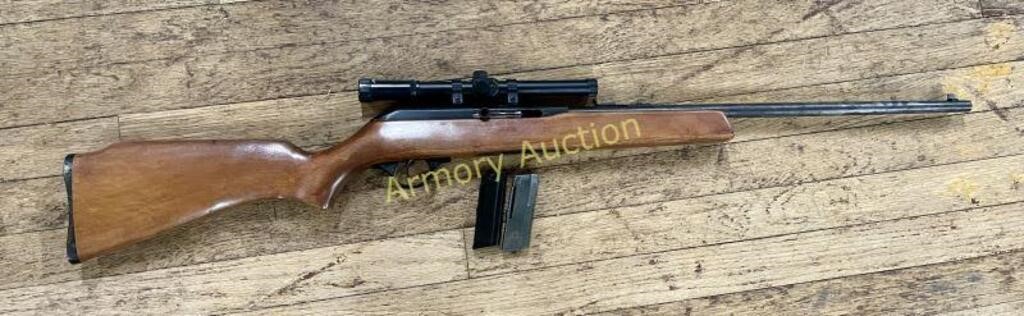 SEARS ROEBUCK 22 RIFLE WITH 2 MAGAZINES & SCOPE