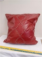 Large Wood River leather pillow