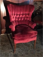 Burgandy Red Barrel Back Chair 44" Tall Tuffted
