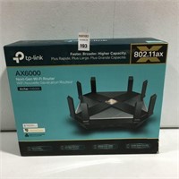TP LINK AX600 NEXT GEN WI-FI ROUTER UP TO 6GPS