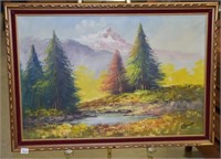 Landscape with Mountains Oil Painting