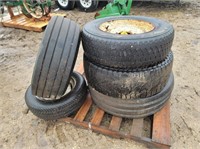 Five assorted tires and rims