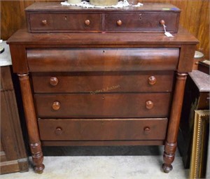 Step Back Hutch With Two Locking Top Drawers,