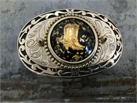 Gold flake belt buckle