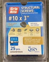 GripRite Structural Screws #10x3”