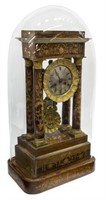 FRENCH NAPOLEON III DOMED ROSEWOOD PORTICO CLOCK