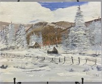 H-J Thomas ‘Winter Grove’ Canvas Painting