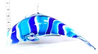 Art glass blue/clear dolphin figure, see photos