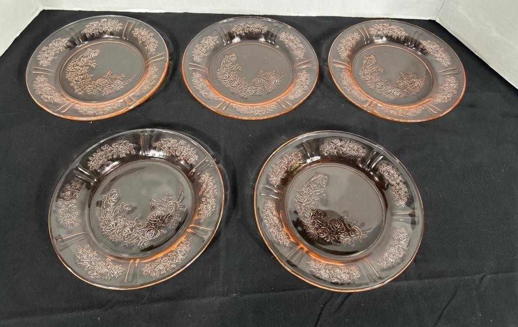 (5) Pink Sharon 6 in. Plates