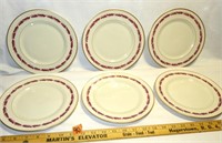 6 FRANCISCAN China Arcadia Maroon Salad Plates