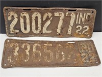 1922 Indian License Plates