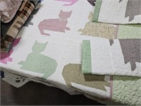 100" x 90" Bedspread with Shams, Throw & Pillows