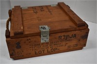 Wood Military Box Labeled Heavy Mine T27