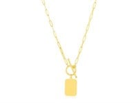 14 Kt- Yellow Gold Dangle Charm Toggle Necklace