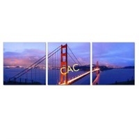 Golden Gate 3 Panel Framed Photography (Retail: $8