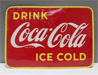 DRINK COCA-COLA ICE COLD ADVERTISING SIGN