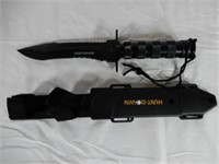 HUNT-DOWN SURVIVAL KNIFE W/ HARD PLASTIC SHEATH