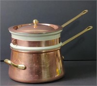 Stunning Copper and Ceramic Double Boiler