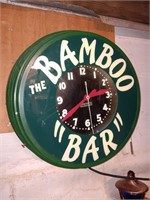 Glo Dial neon clock the Bamboo Room 22" works