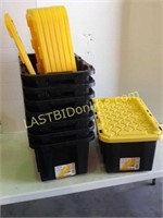 8 New Plastic Totes with Lids