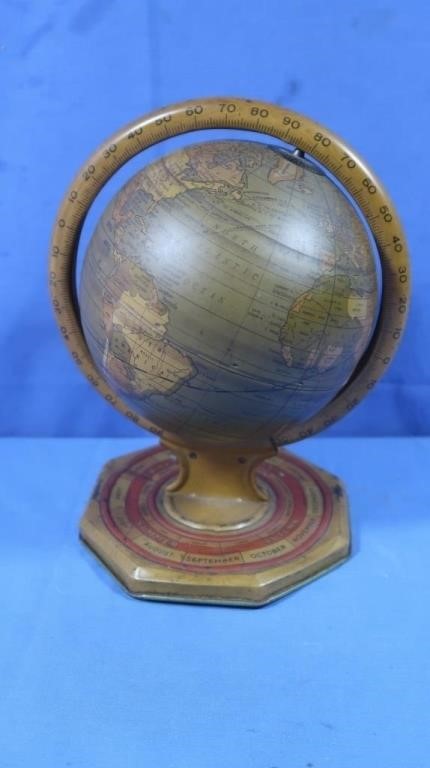 Vintage Metal Globe on Stand