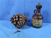 Decorative Glass Rum Bottle, Candle Decorative
