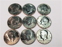 9- Bicentennial Kennedy Half Dollars - Mint