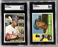 2 SGC Graded 1960's Topps Baseball Cards; Brock