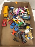 Flat of Figurines, Matchbox Cars, Misc. Toys