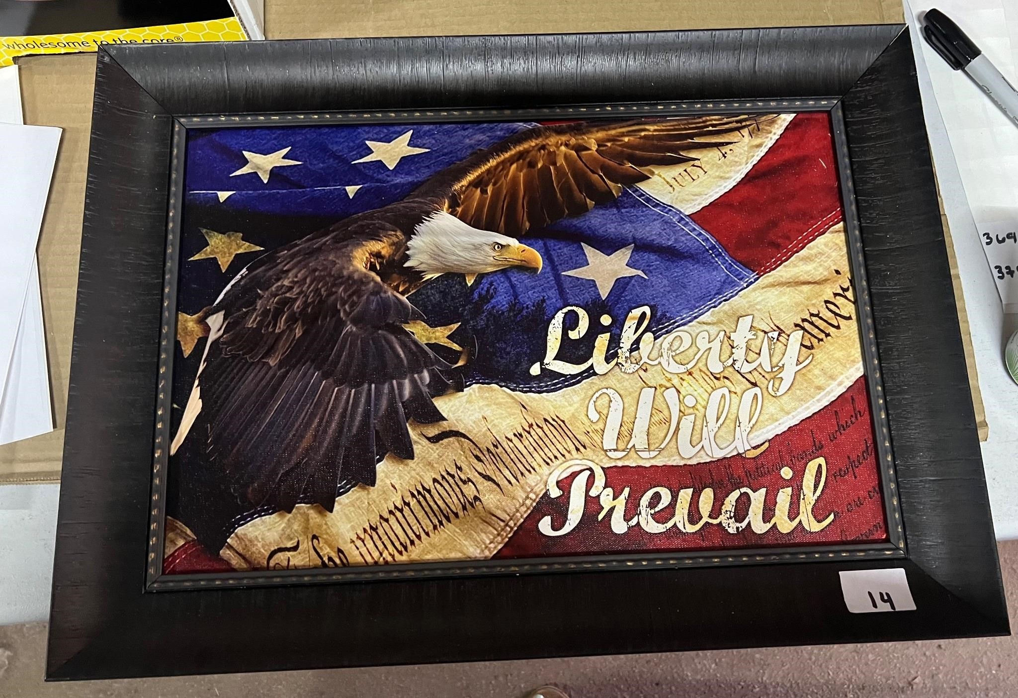 American 12x18 Framed Canvas Flag