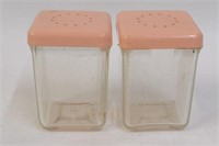 Vintage Clear Shakers with Pink Tops