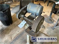 VINTAGE ELECTRIC GRINDING WHEEL ON STAND