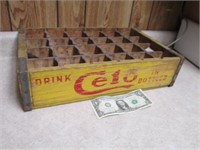 Vintage Celo Sauk City WI Wood Bottle Crate