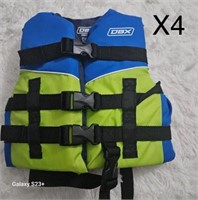 1 LOT (4) DBX CHILDREN’S VERVE LIFE VEST, BODY