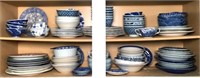 Blue and White Ceramic Bowls, Plates