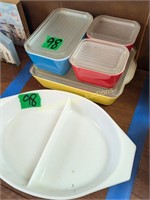 Pyrex Refrigerator Dishes, Snowflake Divided Dish