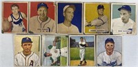 9pc 1949-50 Bowman Baseball & Basketball Cards