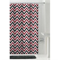 Mainstays ZigZag PEVA Shower Curtain, Red and