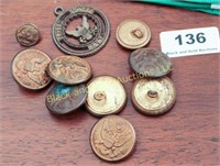 Lot of military uniform buttons