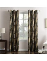 Ogee Print Semi-Sheer Grommet Curtain panel