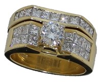 18kt Gold 1.44 ct VS 2 pc Diamond Bridal Set