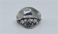 Skull and Helmet Sterling Silver Ring